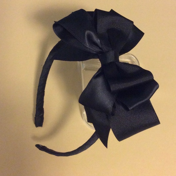 Hairband Black Grosgrain & Satin - Picture 1 of 1